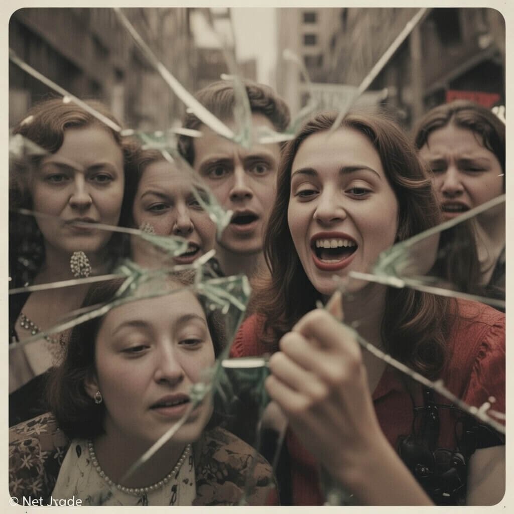 Raw, up-close image capturing the essence of #MeToo's emotional shatter and rebuild