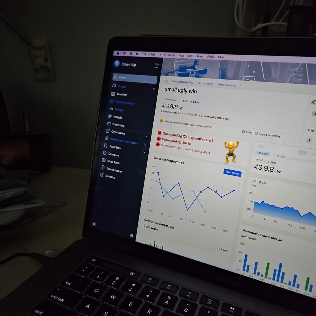 Ugly budgeting app win with victory emoji