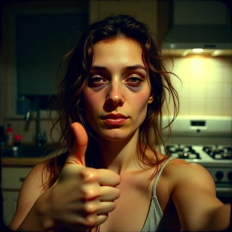 Close-up notebook with red circles and checkmarks.