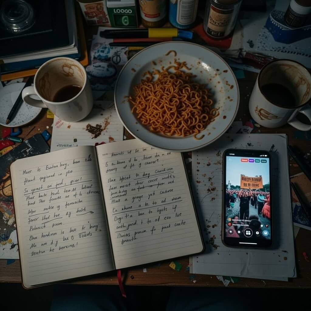 My actual desk while trying to write about social movements empowering women